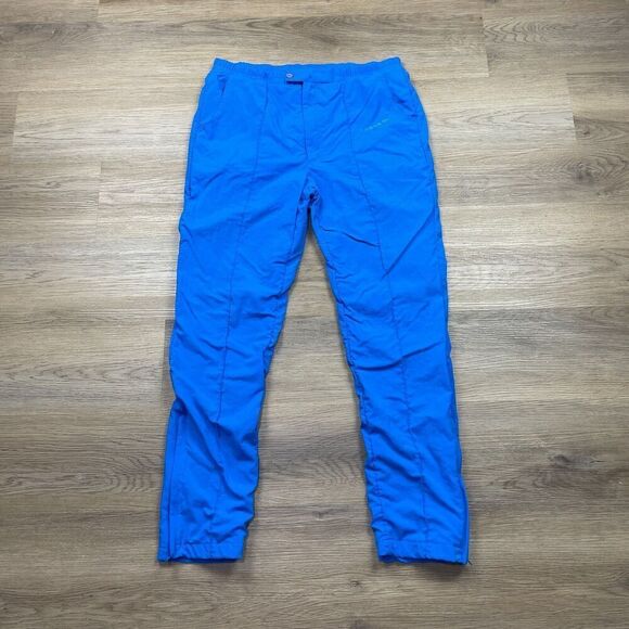 Vintage Adidas Pants Mens Medium Blue Trefoil Ankle Zip 90s Straight Retro - Picture 1 of 11